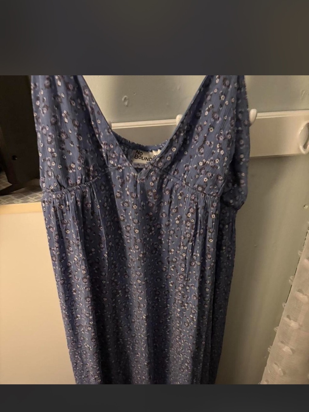 No Boundaries Dusty Blue Floral Maxi Sundress
